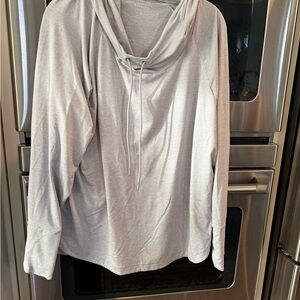 Heather Light Gray Cowl Neck Pullover Top